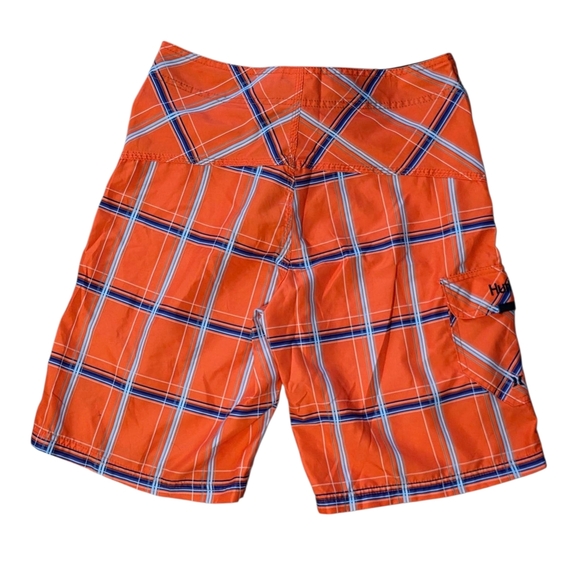 Hurley Orange and Blue Board Shorts Relaxed Fit - Picture 3 of 3